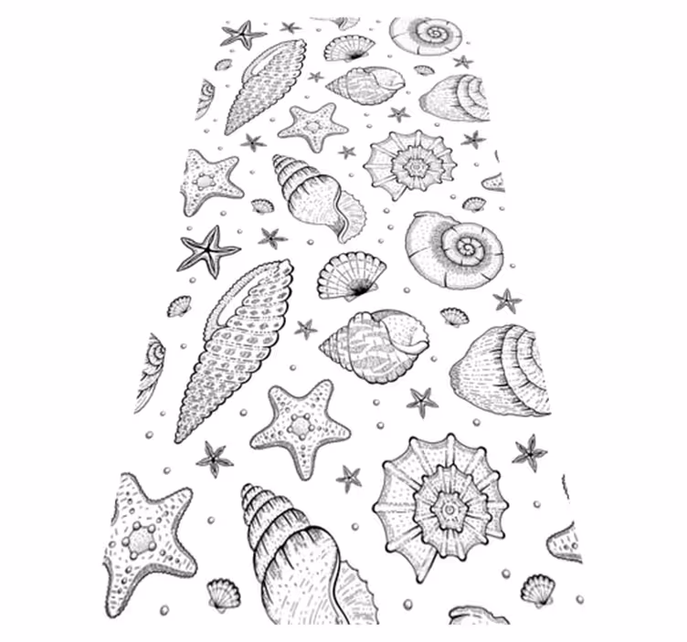 Marine life and seashells animal vinyl rug - TenStickers