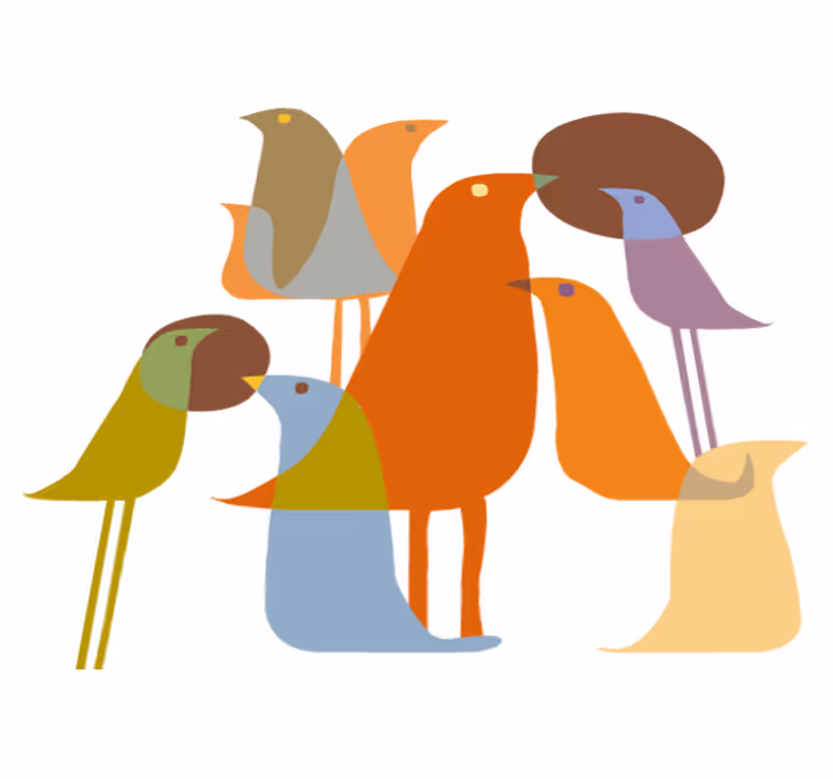 Animal vinyl rug in minimalist bird design - TenStickers