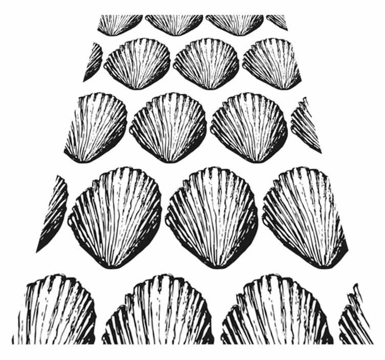 Animal vinyl rug with retro seashell pattern - TenStickers