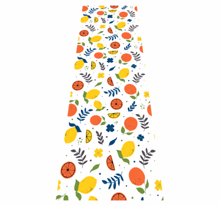 Citrus fruits with leaves animal vinyl rug - TenStickers