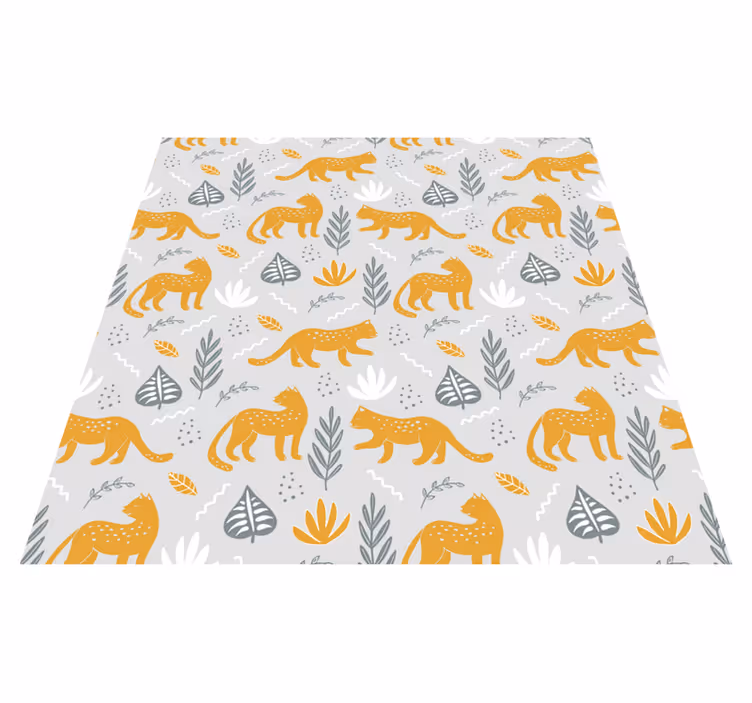 Animal vinyl rug in leopard walk light pattern - TenStickers