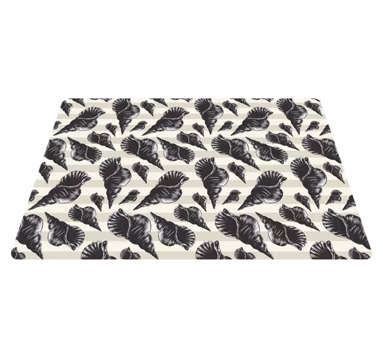 Hand drawn seashell vintage animal vinyl rug - TenStickers