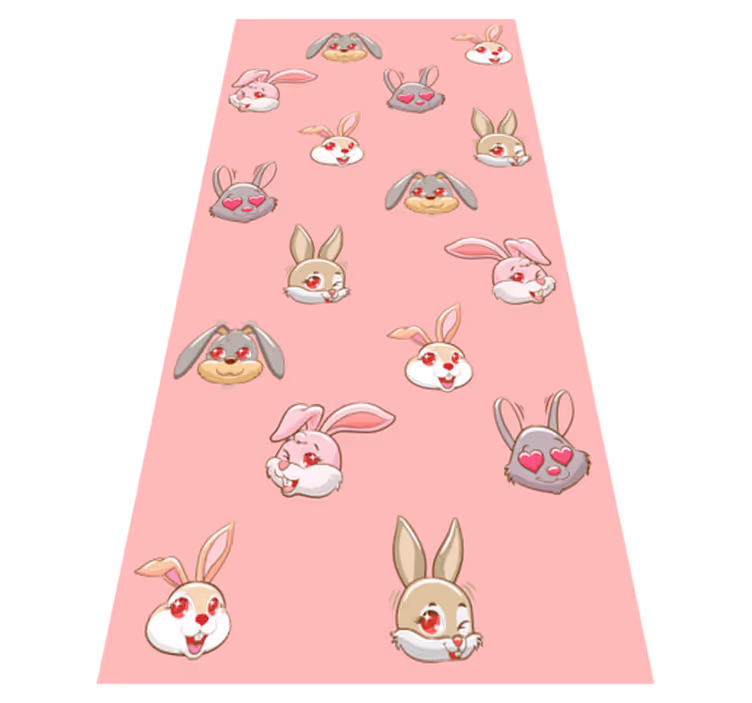 Animal vinyl rug rabbit set clipart - TenStickers