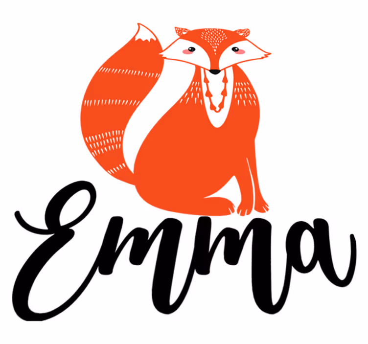 Nordic fox personalized animal vinyl rug - TenStickers