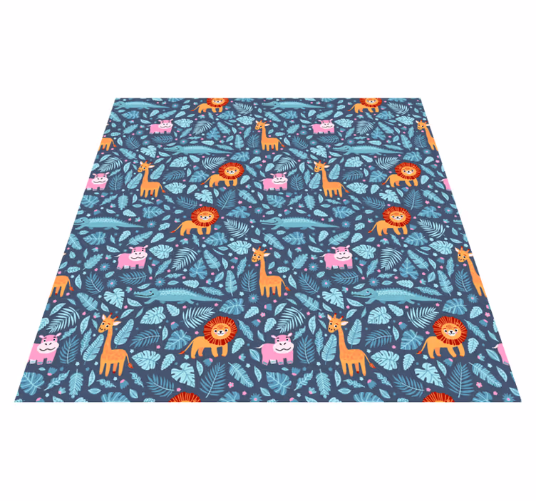 Animal vinyl rug with various jungle animal designs - TenStickers