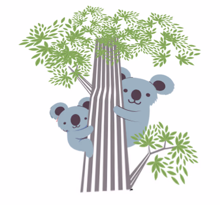 Animal vinyl rug with koalas on a tree - TenStickers