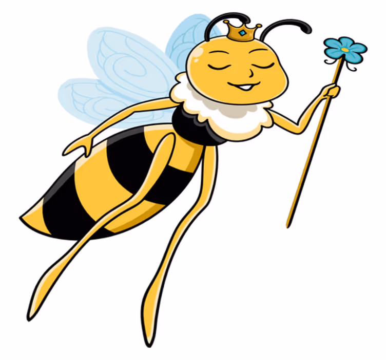 Animal vinyl rug royal bee character - TenStickers