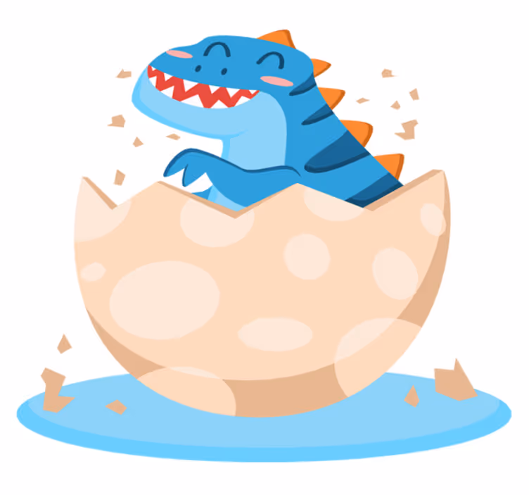 Happy hatchling dinosaur animal vinyl rug - TenStickers
