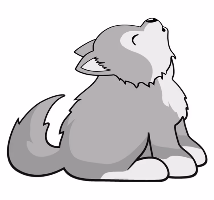 Animal vinyl rug howling dog design - TenStickers