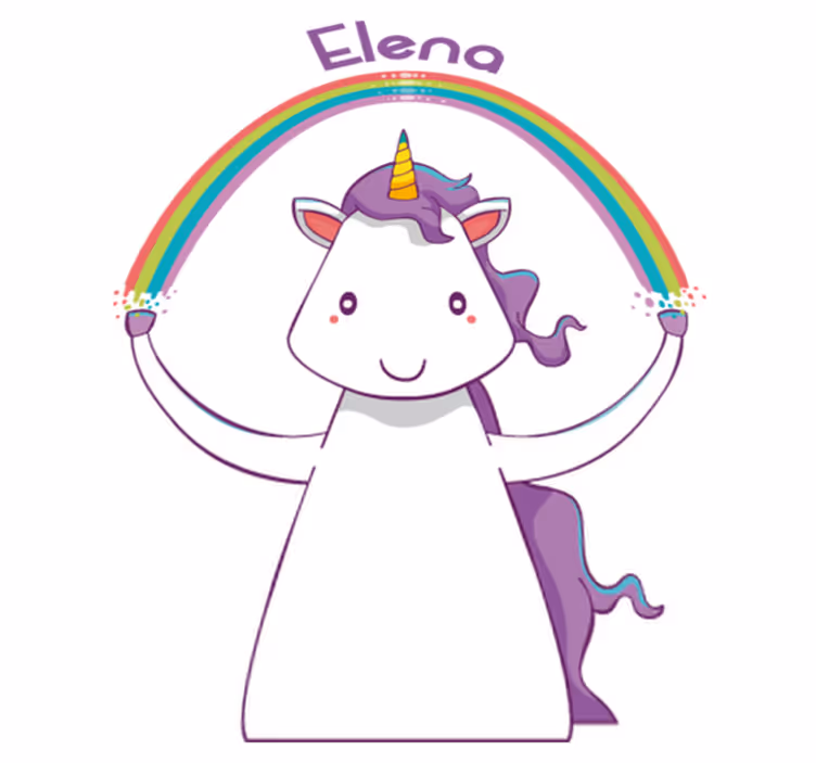Animal vinyl rug unicorn and rainbow personalized - TenStickers