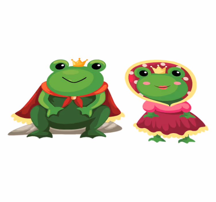 Animal vinyl rug featuring king and queen frogs - TenStickers