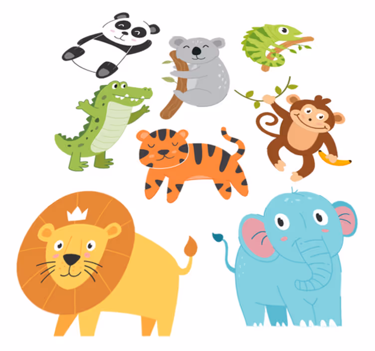 Animal vinyl rug with hand-drawn autumn creatures - TenStickers