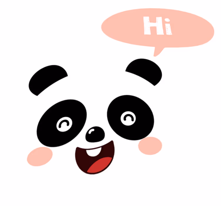 Animal vinyl rug with cartoon panda greeting you - TenStickers