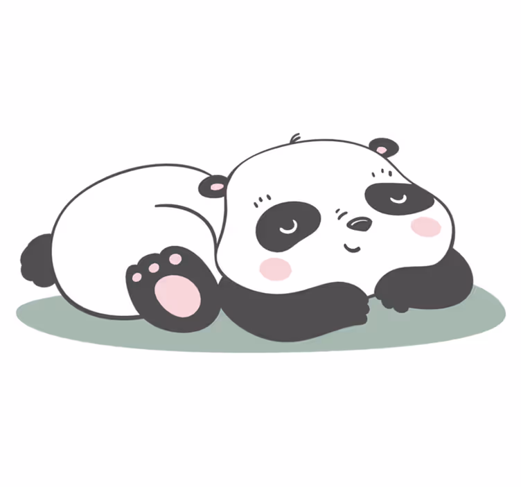 Animal vinyl rug with panda illustration - TenStickers