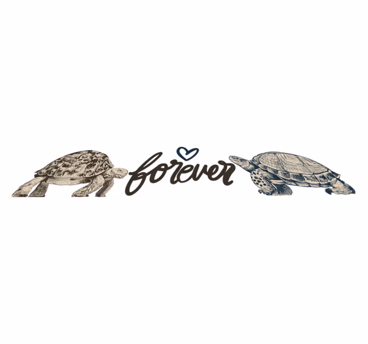 Animal vinyl rug turtles forever love quote - TenStickers