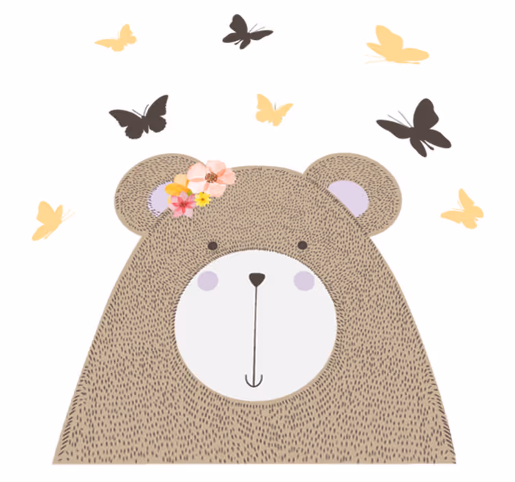 Animal vinyl rug playful bear design - TenStickers