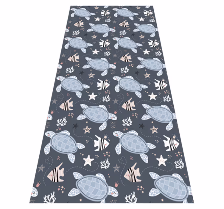 Animal vinyl rug turtles and fish under sea design - TenStickers