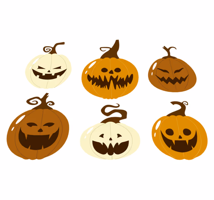 Halloween vinyl rug spooky pumpkin faces kit - TenStickers