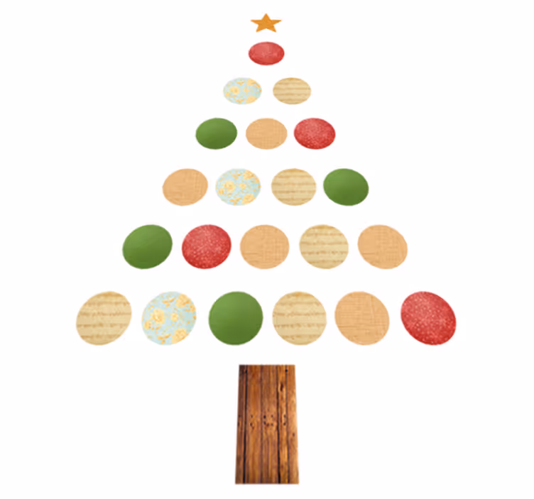 Colorful tree christmas vinyl rug - TenStickers