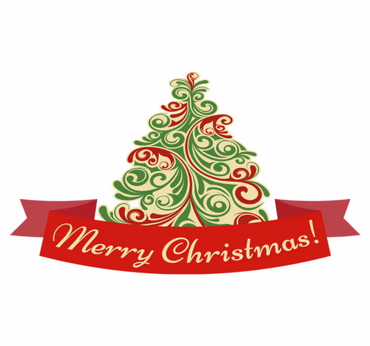 Christmas vinyl rug with classic tree design - TenStickers