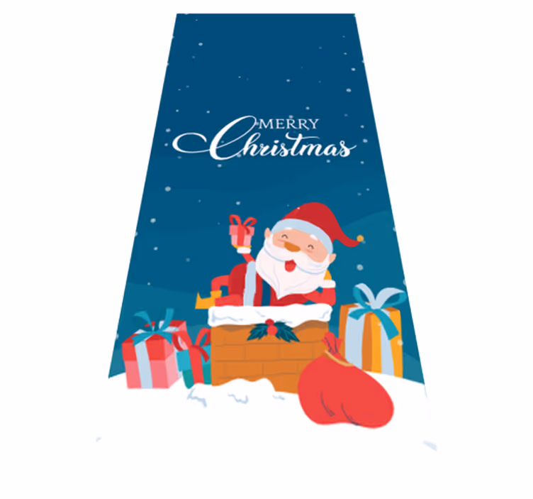 Christmas vinyl rug for a joyful christmas with santa - TenStickers