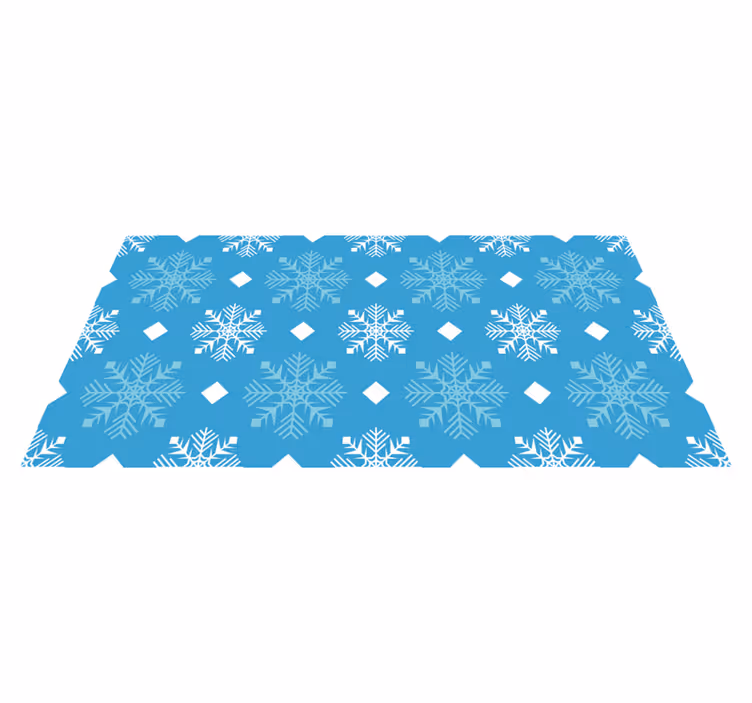 Christmas vinyl rug in blue snowflake design - TenStickers