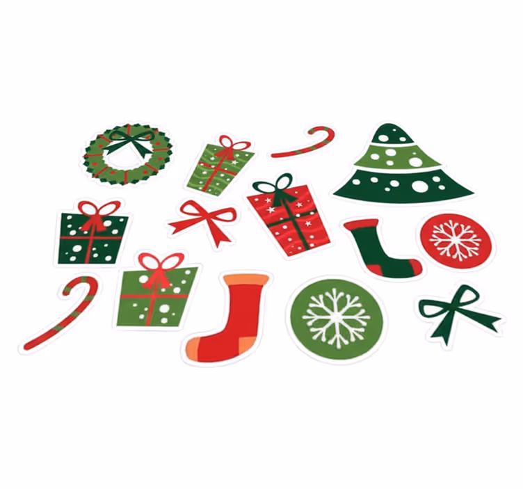 Christmas vinyl rug classic christmas motifs - TenStickers