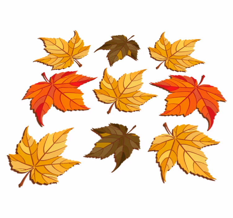 Flower vinyl rug autumn leaves design - TenStickers