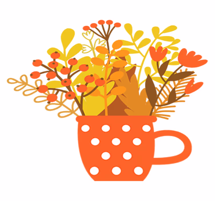 Flower vinyl rug autumn jar - TenStickers