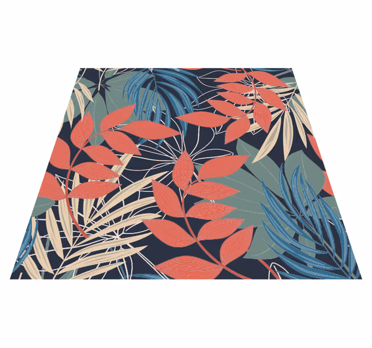 Flower vinyl rug with modern elegant floral pattern - TenStickers