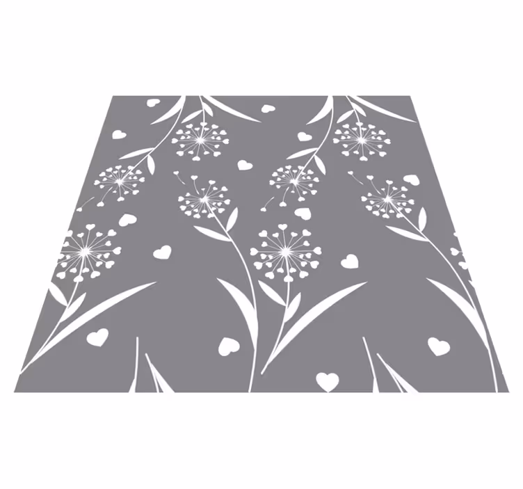 White dandelions flower vinyl rug - TenStickers