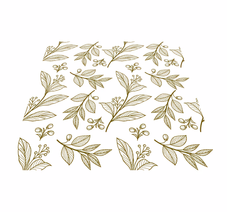 Flower vinyl rug with botanical leaves design - TenStickers
