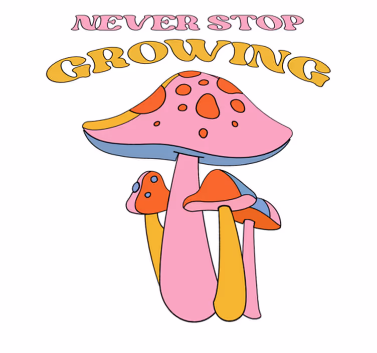 Flower vinyl rug playful mushroom bloom - TenStickers