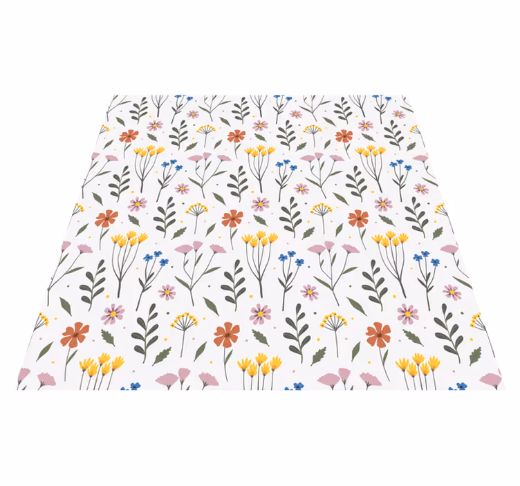 Flower vinyl rug with garden multicolor floral design - TenStickers
