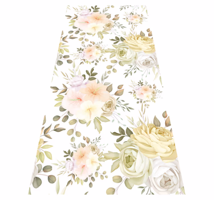 Flower vinyl rug with beautiful floral design - TenStickers
