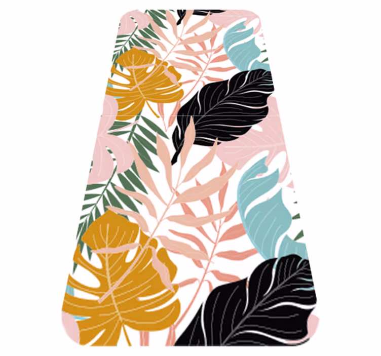 Flower vinyl rug in vibrant abstract floral design - TenStickers