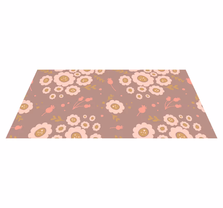 Flower vinyl rug in pastel colored pattern - TenStickers
