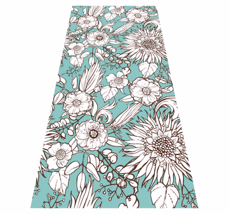 Flower vinyl rug with sunflower design - TenStickers