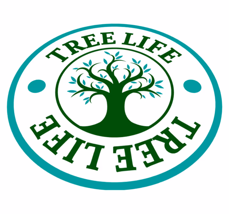 Flower vinyl rug tree of life green design - TenStickers