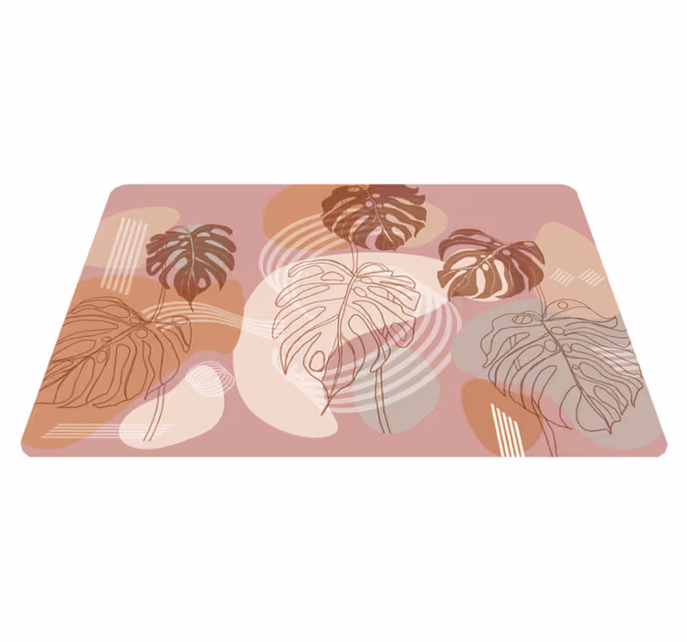 Flower vinyl rug leaf continuous design - TenStickers