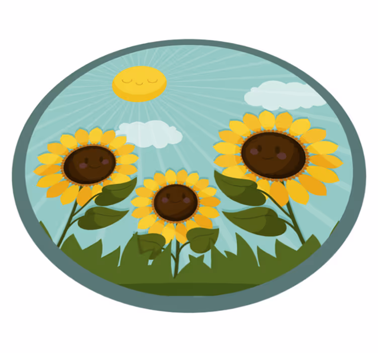 Flower vinyl rug sunlit blooms - TenStickers
