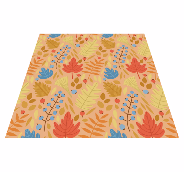 Flower vinyl rug with adorable autumn leaves design - TenStickers