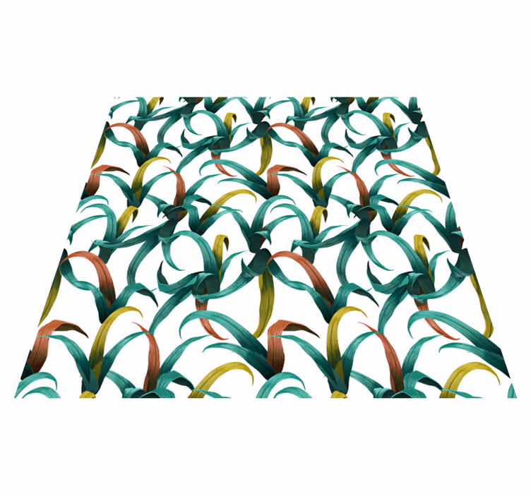 Flower vinyl rug with beautiful tropical plants design - TenStickers