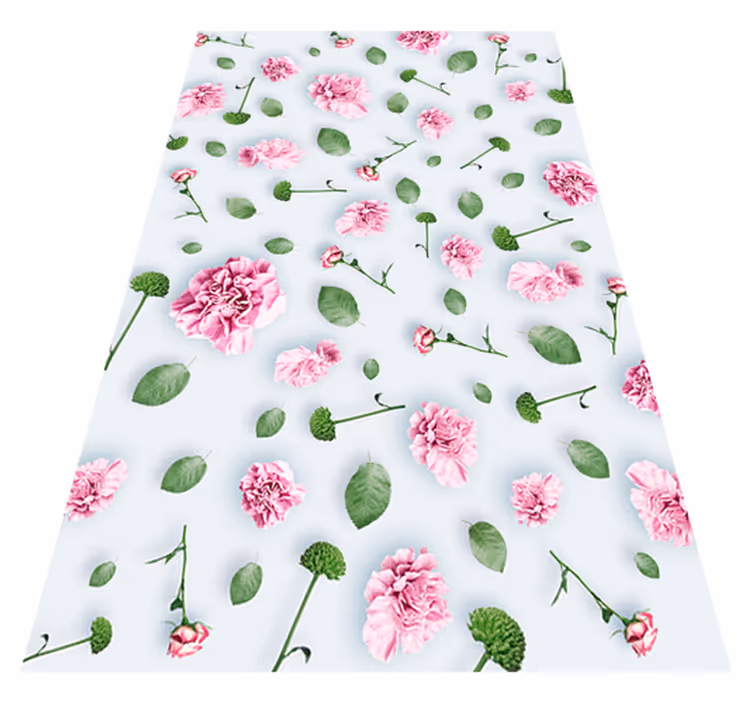 Flower vinyl rug with botanical blooms design - TenStickers