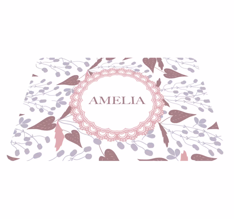 Flower vinyl rug with pastel vintage floral pattern - TenStickers