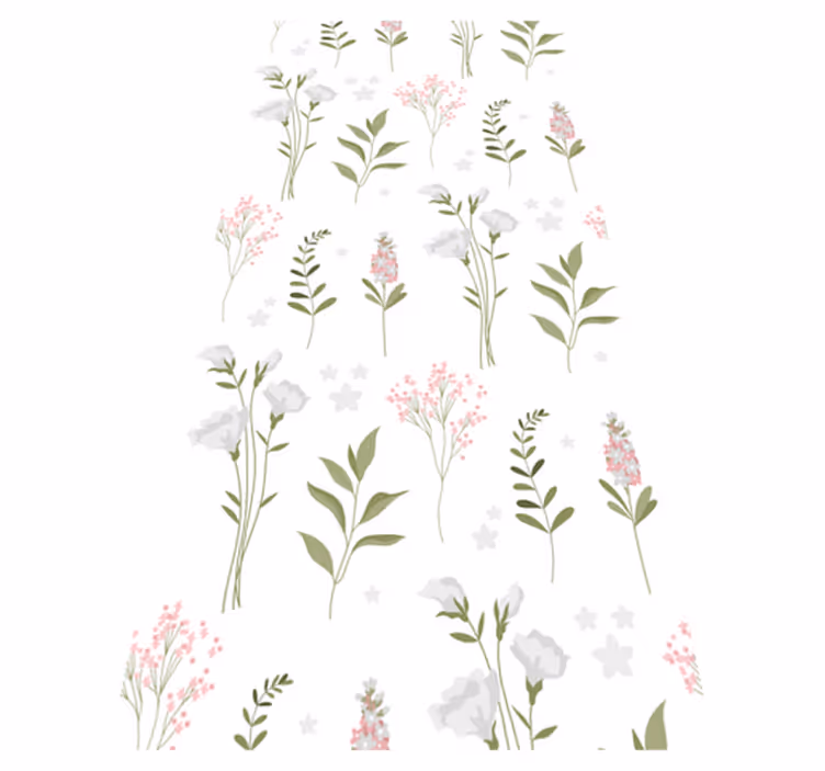 Flower vinyl rug with a minimal wildflower design - TenStickers