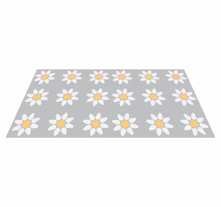 Flower vinyl rug daisy design - TenStickers