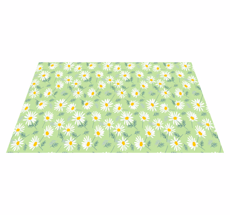 Flower vinyl rug with spring daisy pattern - TenStickers