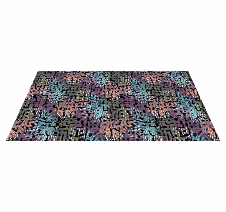 Colorful original splashy flora flower vinyl rug - TenStickers