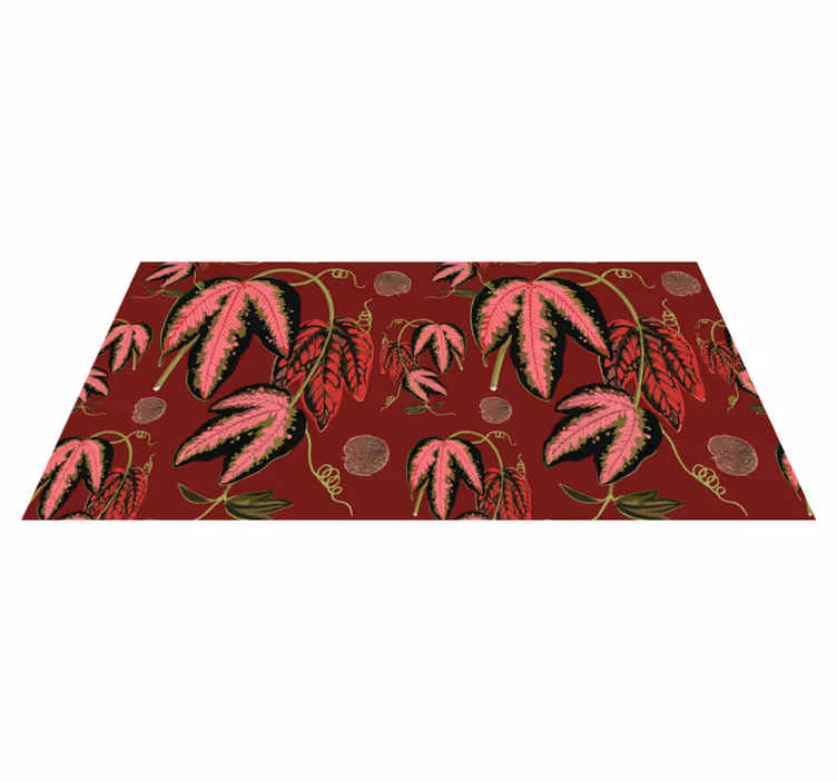 Red maranta flower vinyl rug - TenStickers